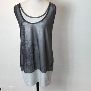 Salvage mesh overlay split dress